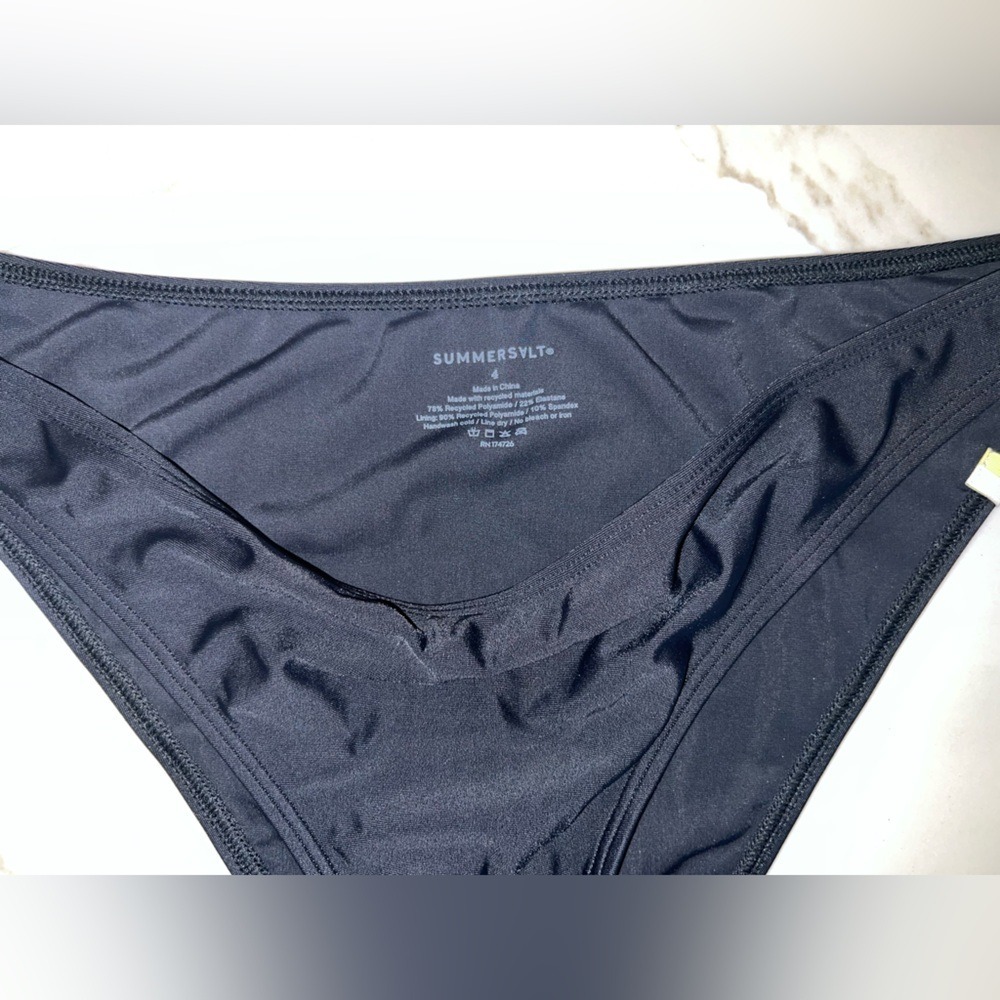 Summersalt Black Bikini Bottom Women Size 4 Recycled Swimwear Low Rise Solid - Picture 2 of 4